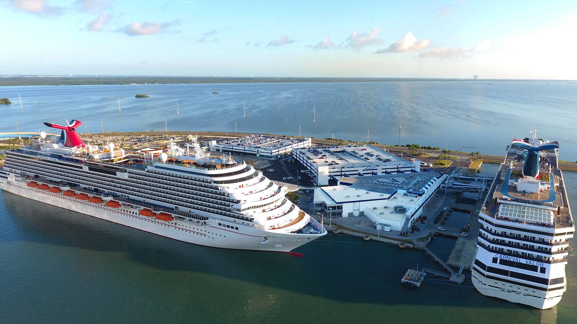 Cruise ships docked at Port Canaveral's Cruise Terminals